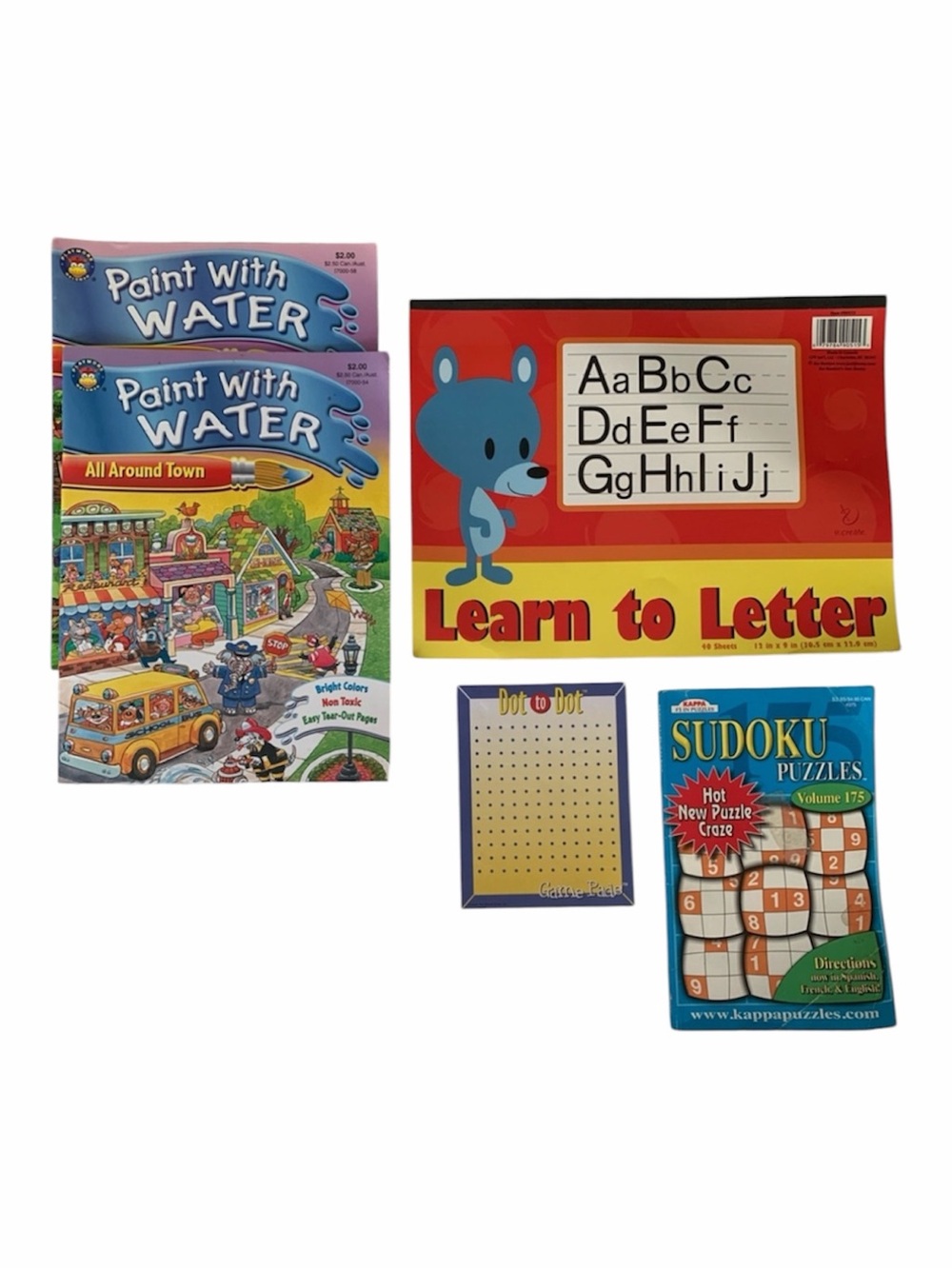 Lot of 5 Children's Activity Pads Learning & Coloring Book Bundle Boys Girls